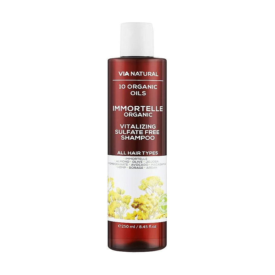 Тонізувальний шампунь для волосся BioFresh Via Natural Immortelle Organic Vitalizing Sulfate Free Shampoo, 250 мл